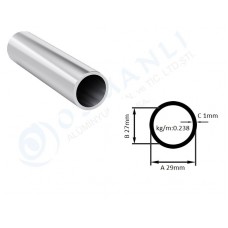 Alüminyum Boru Dış Çap 29mm X Et Kalınlık 1mm